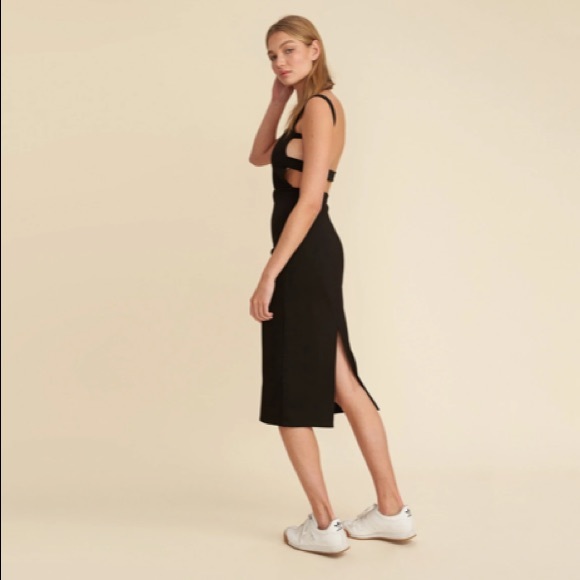 LPA Black Dress 27 ( Cut Out Back Midi Dress ) - Picture 7 of 13